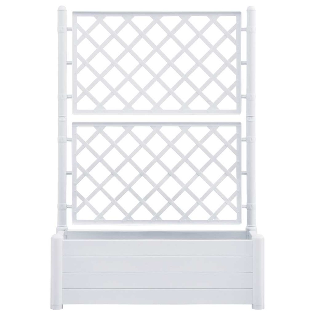 vidaXL Ζαρντινιέρα Κήπου με Καφασωτό Λευκή 100 x 43 x 142 εκ. από PP