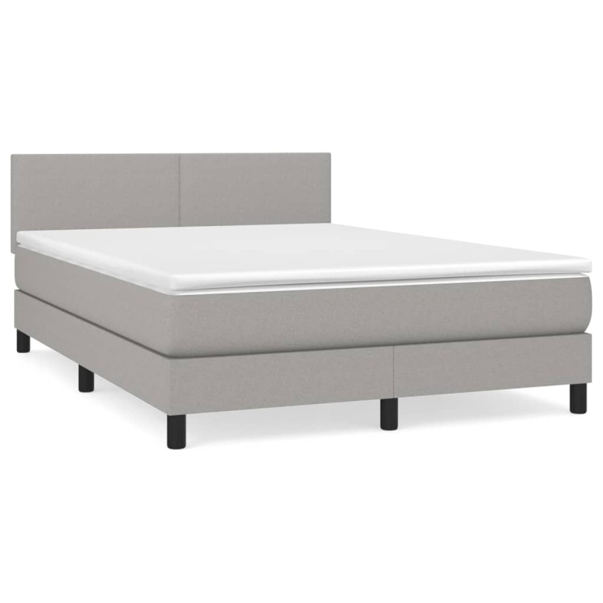 vidaXL Κρεβάτι Boxspring με Στρώμα Ανοιχτό Γκρι 140x200 εκ. Υφασμάτινο