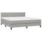 vidaXL Κρεβάτι Boxspring με Στρώμα Ανοιχτό Γκρι 180x200 εκ. Υφασμάτινο