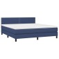 vidaXL Κρεβάτι Boxspring με Στρώμα Μπλε 180x200 εκ. Υφασμάτινο