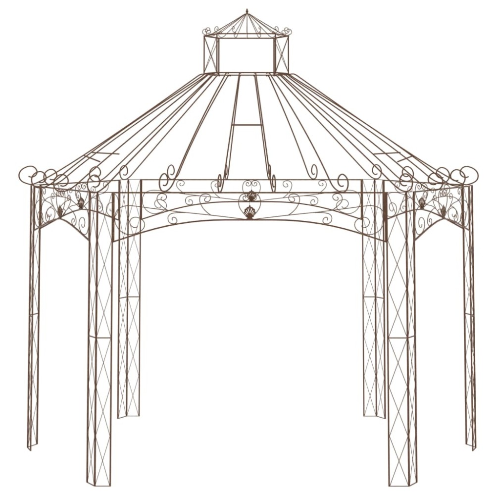 vidaXL Κιόσκι Κήπου Αντικέ Καφέ 400 x 258 x 378 εκ. Σιδερένιο