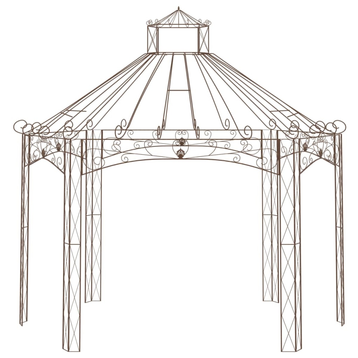 vidaXL Κιόσκι Κήπου Αντικέ Καφέ 400 x 258 x 378 εκ. Σιδερένιο