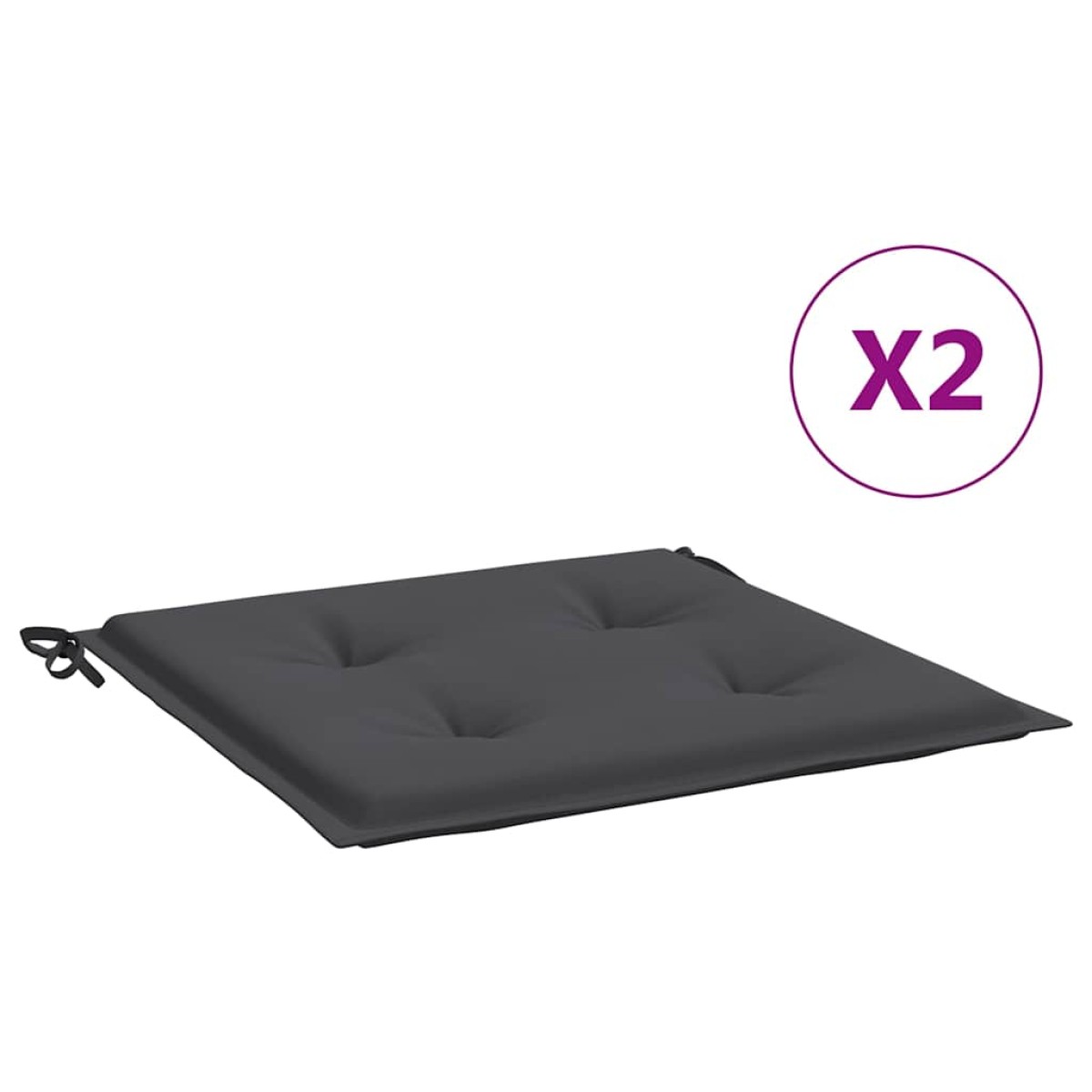 vidaXL Μαξιλάρια Καρέκλας Κήπου 2 τεμ. Ανθρακί 40x40x3 εκ. Υφασμάτινα