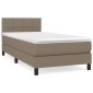 vidaXL Κρεβάτι Boxspring με Στρώμα Taupe 90x200 εκ. Υφασμάτινο