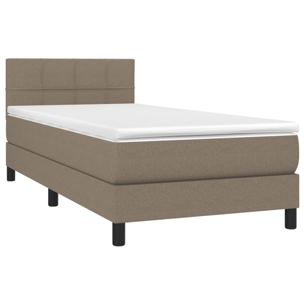 vidaXL Κρεβάτι Boxspring με Στρώμα Taupe 90x200 εκ. Υφασμάτινο