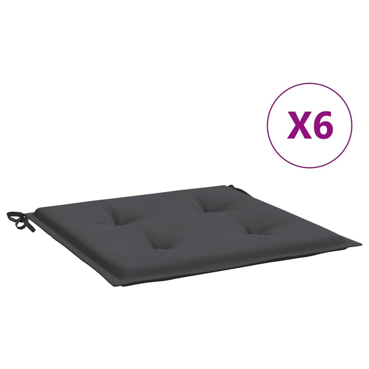 vidaXL Μαξιλάρια Καρέκλας Κήπου 6 τεμ. Ανθρακί 40x40x3 εκ. Υφασμάτινα