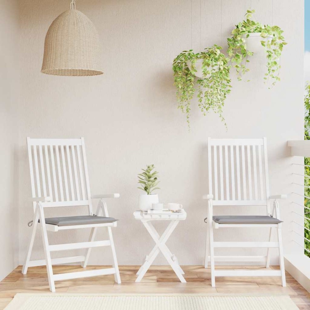 vidaXL Μαξιλάρια Καρέκλας Κήπου 2 τεμ. Γκρι 40x40x4 εκ. Υφασμάτινα