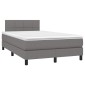 vidaXL Κρεβάτι Boxspring με Στρώμα Σκούρο Γκρι 120x200 εκ. Υφασμάτινο