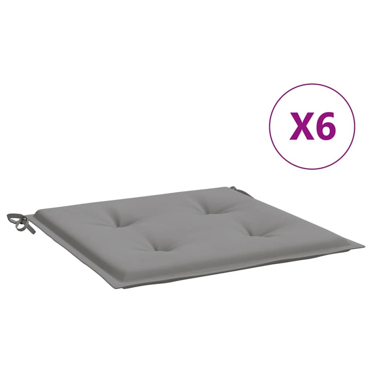 vidaXL Μαξιλάρια Καρέκλας Κήπου 2 τεμ. Γκρι 40x40x3 εκ. Υφασμάτινα