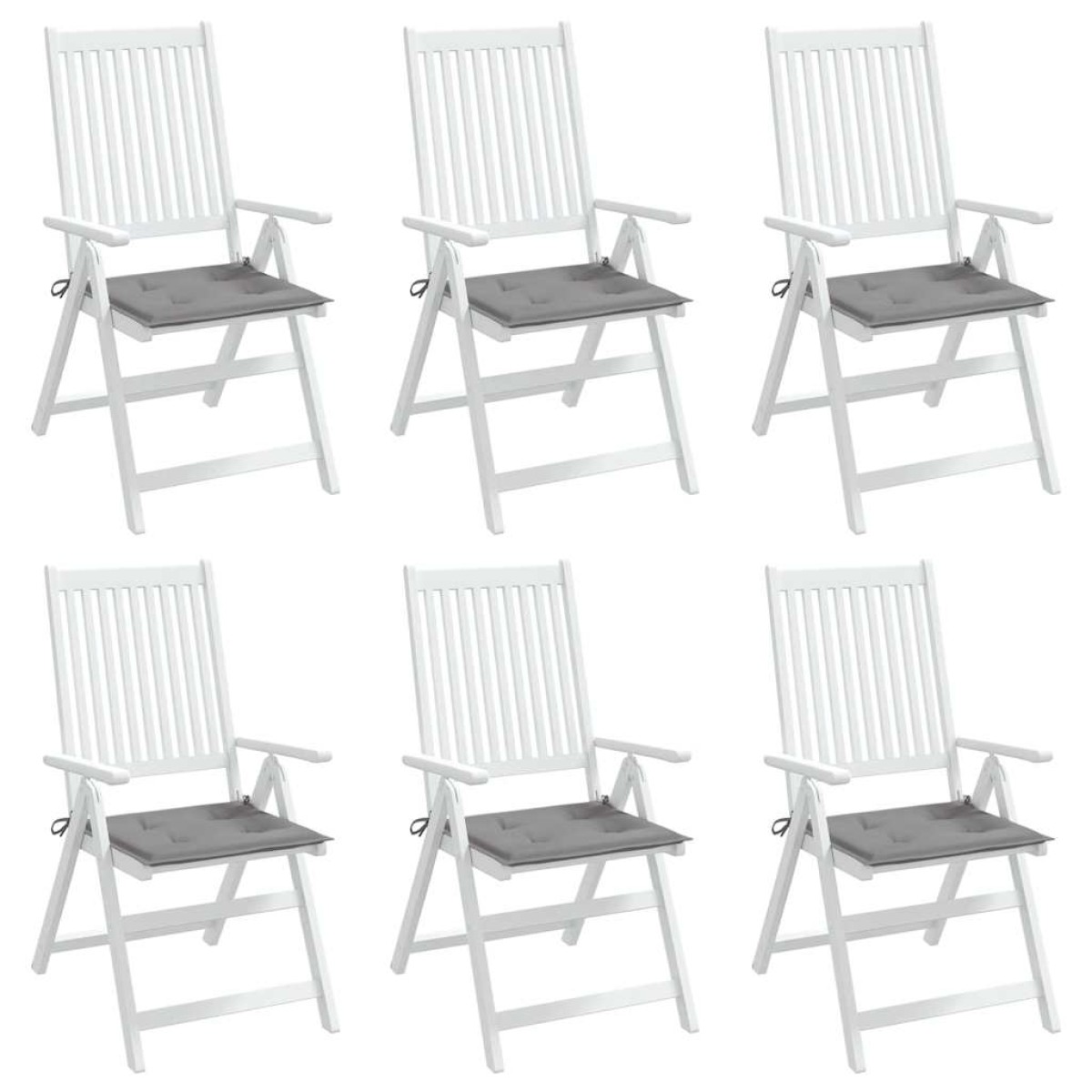 vidaXL Μαξιλάρια Καρέκλας Κήπου 2 τεμ. Γκρι 40x40x3 εκ. Υφασμάτινα
