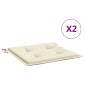 vidaXL Μαξιλάρια Καρέκλας Κήπου 2 τεμ. Κρεμ 40x40x3 εκ. Υφασμάτινα