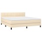 vidaXL Κρεβάτι Boxspring με Στρώμα Κρεμ 180x200 εκ. Υφασμάτινο