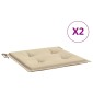 vidaXL Μαξιλάρια Καρέκλας Κήπου 2 τεμ. Μπεζ 40x40x3 εκ. Υφασμάτινα