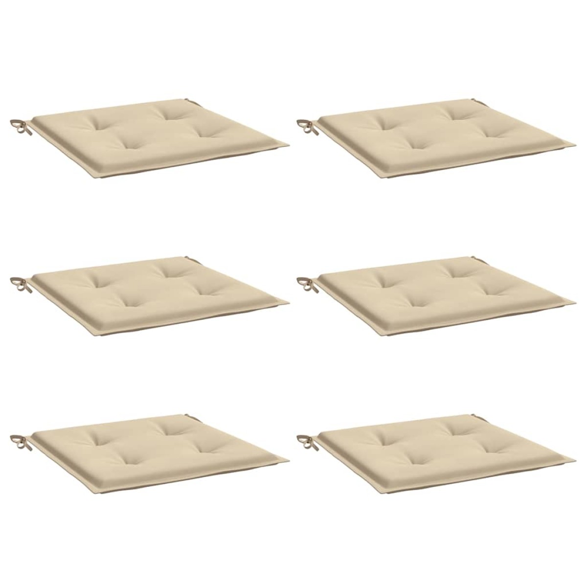vidaXL Μαξιλάρια Καρέκλας Κήπου 2 τεμ. Μπεζ 40x40x3 εκ. Υφασμάτινα