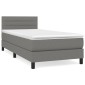 vidaXL Κρεβάτι Boxspring με Στρώμα Σκούρο Γκρι 80x200 εκ. Υφασμάτινο