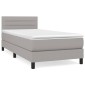 vidaXL Κρεβάτι Boxspring με Στρώμα Ανοιχτό Γκρι 90x200 εκ. Υφασμάτινο