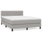 vidaXL Κρεβάτι Boxspring με Στρώμα Ανοιχτό Γκρι 140x200 εκ. Υφασμάτινο