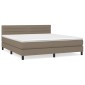 vidaXL Κρεβάτι Boxspring με Στρώμα Taupe 160x200 εκ. Υφασμάτινο