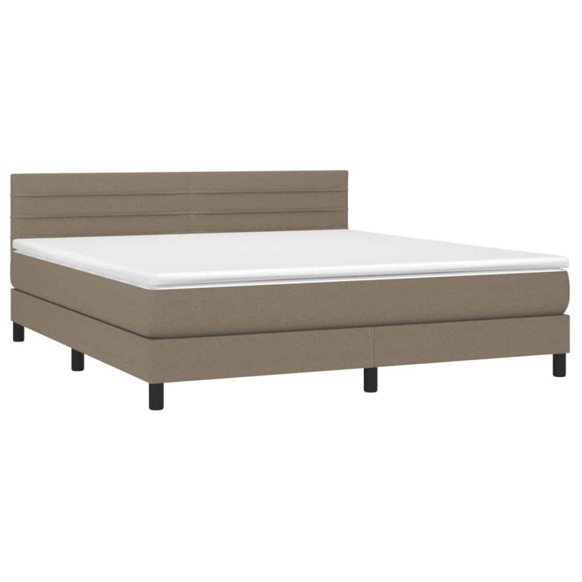 vidaXL Κρεβάτι Boxspring με Στρώμα Taupe 160x200 εκ. Υφασμάτινο