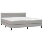 vidaXL Κρεβάτι Boxspring με Στρώμα Ανοιχτό Γκρι 180x200 εκ. Υφασμάτινο