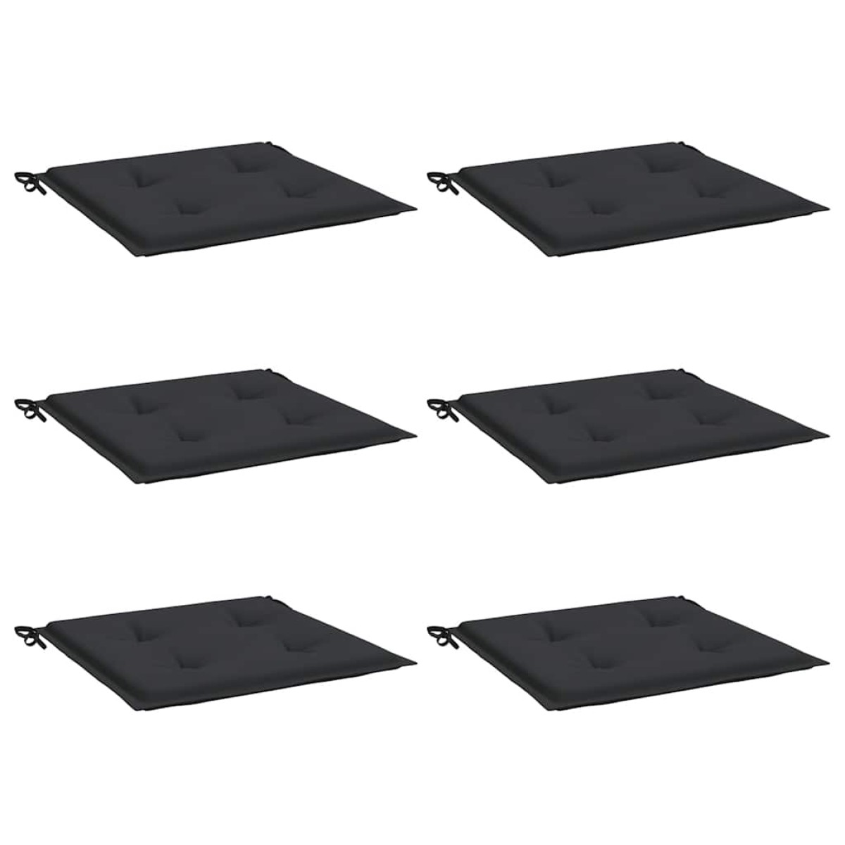vidaXL Μαξιλάρια Καρέκλας Κήπου 6 τεμ. Μαύρα 40x40x3 εκ. Υφασμάτινα