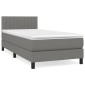 vidaXL Κρεβάτι Boxspring με Στρώμα Σκούρο Γκρι 80x200 εκ. Υφασμάτινο