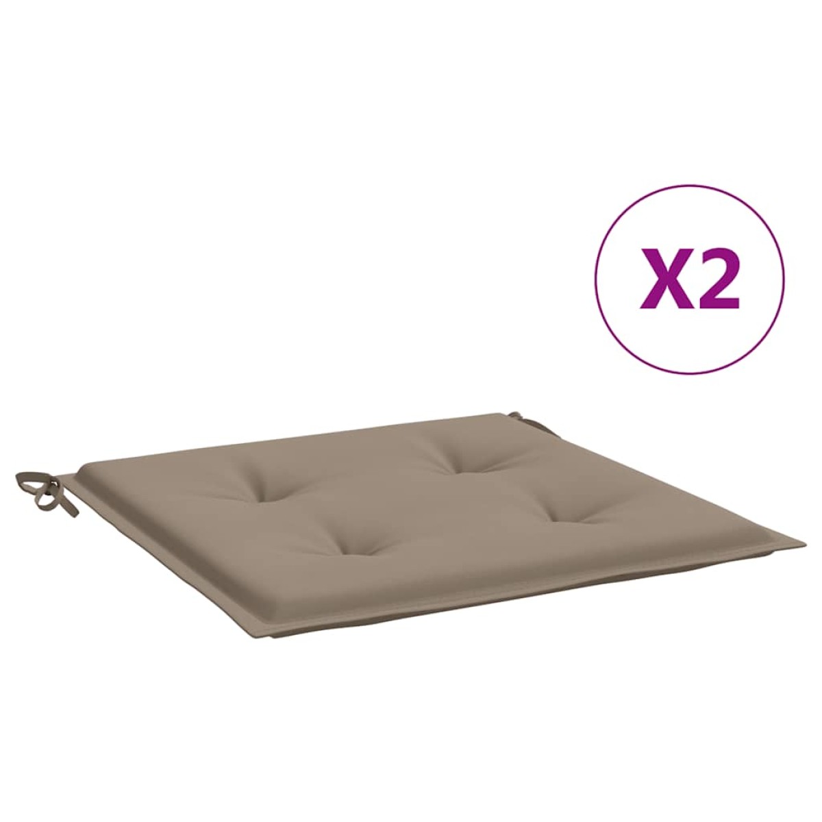 vidaXL Μαξιλάρια Καρέκλας Κήπου 2 τεμ. Taupe 40x40x3 εκ. Υφασμάτινα