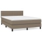 vidaXL Κρεβάτι Boxspring με Στρώμα Taupe 140x190 εκ. Υφασμάτινο