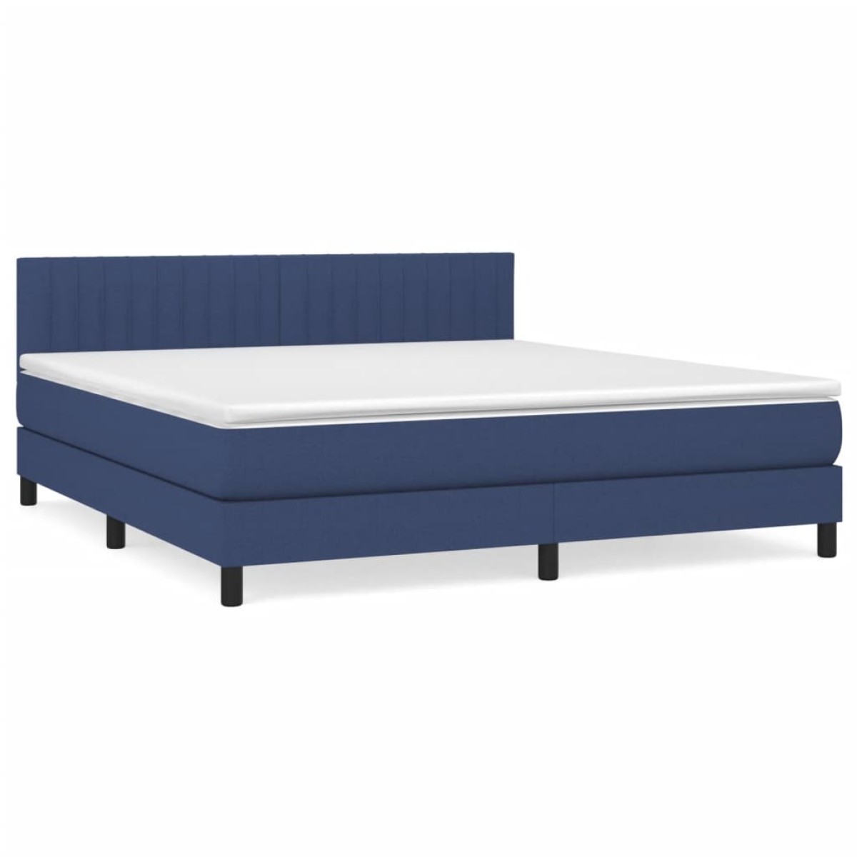 vidaXL Κρεβάτι Boxspring με Στρώμα Μπλε 160x200 εκ. Υφασμάτινο