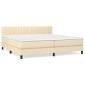 vidaXL Κρεβάτι Boxspring με Στρώμα Κρεμ 200x200 εκ. Υφασμάτινο