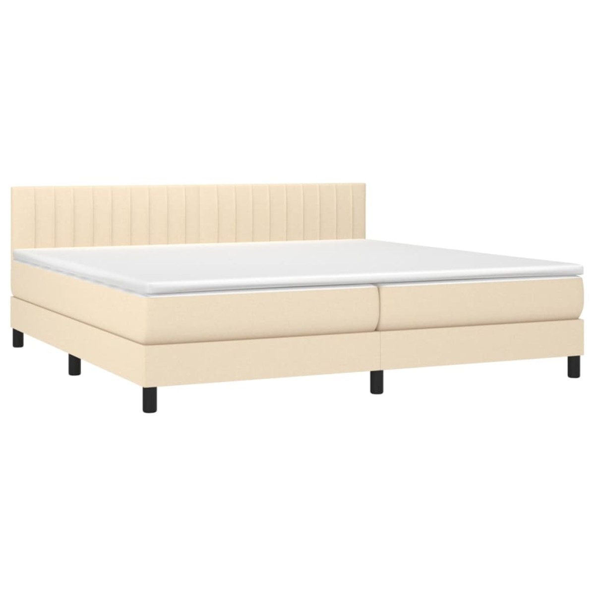vidaXL Κρεβάτι Boxspring με Στρώμα Κρεμ 200x200 εκ. Υφασμάτινο