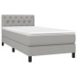 vidaXL Κρεβάτι Boxspring με Στρώμα Ανοιχτό Γκρι 80x200 εκ. Υφασμάτινο