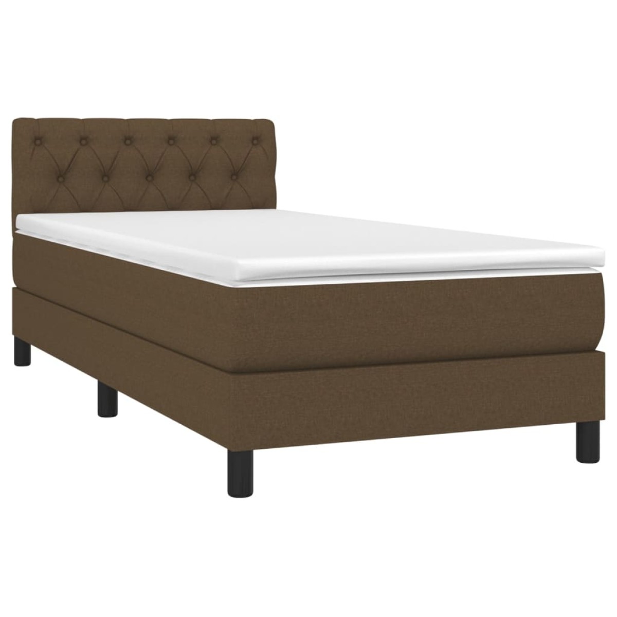 vidaXL Κρεβάτι Boxspring με Στρώμα Σκούρο Καφέ 80x200 εκ. Υφασμάτινο
