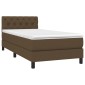vidaXL Κρεβάτι Boxspring με Στρώμα Σκούρο Καφέ 80x200 εκ. Υφασμάτινο