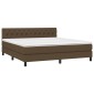 vidaXL Κρεβάτι Boxspring με Στρώμα Σκούρο Καφέ 160x200 εκ Υφασμάτινο