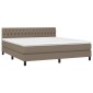 vidaXL Κρεβάτι Boxspring με Στρώμα Taupe 180x200 εκ. Υφασμάτινο