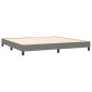 vidaXL Κρεβάτι Boxspring με Στρώμα Σκούρο Γκρι 200x200 εκ. Υφασμάτινο