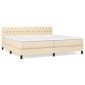 vidaXL Κρεβάτι Boxspring με Στρώμα Κρεμ 200x200 εκ. Υφασμάτινο
