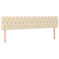 vidaXL Κρεβάτι Boxspring με Στρώμα Κρεμ 200x200 εκ. Υφασμάτινο