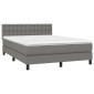 vidaXL Κρεβάτι Boxspring με Στρώμα Σκούρο Γκρι 140x190 εκ. Υφασμάτινο