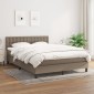 vidaXL Κρεβάτι Boxspring με Στρώμα Taupe 140x190 εκ. Υφασμάτινο