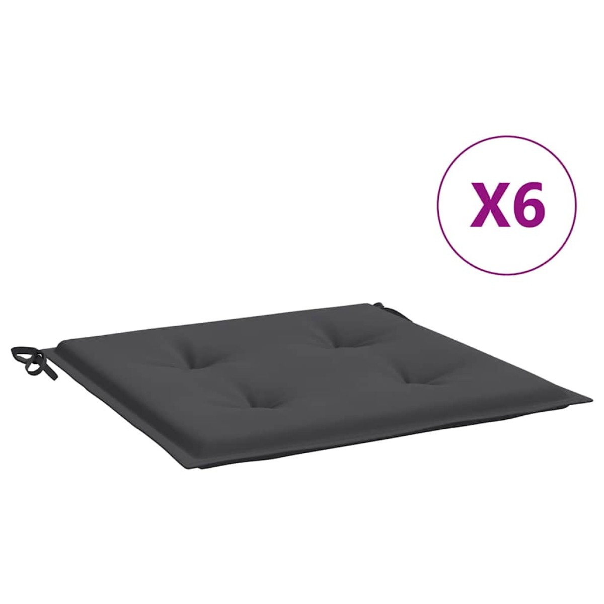 vidaXL Μαξιλάρια Καρέκλας Κήπου 6 τεμ. Ανθρακί 50x50x4 εκ. Υφασμάτινα
