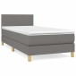 vidaXL Κρεβάτι Boxspring με Στρώμα Σκούρο Γκρι 80x200 εκ. Υφασμάτινο