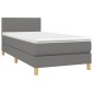 vidaXL Κρεβάτι Boxspring με Στρώμα Σκούρο Γκρι 80x200 εκ. Υφασμάτινο