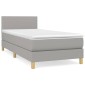 vidaXL Κρεβάτι Boxspring με Στρώμα Ανοιχτό Γκρι 90x200 εκ. Υφασμάτινο