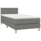 vidaXL Κρεβάτι Boxspring με Στρώμα Σκούρο Γκρι 90x200 εκ. Υφασμάτινο
