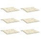 vidaXL Μαξιλάρια Καρέκλας Κήπου 6 τεμ. Κρεμ 50x50x3 εκ. Ύφασμα Oxford