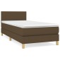 vidaXL Κρεβάτι Boxspring με Στρώμα Σκούρο Καφέ 100x200 εκ. Υφασμάτινο