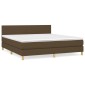 vidaXL Κρεβάτι Boxspring με Στρώμα Σκούρο Καφέ 160x200 εκ Υφασμάτινο
