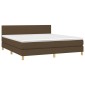 vidaXL Κρεβάτι Boxspring με Στρώμα Σκούρο Καφέ 160x200 εκ Υφασμάτινο